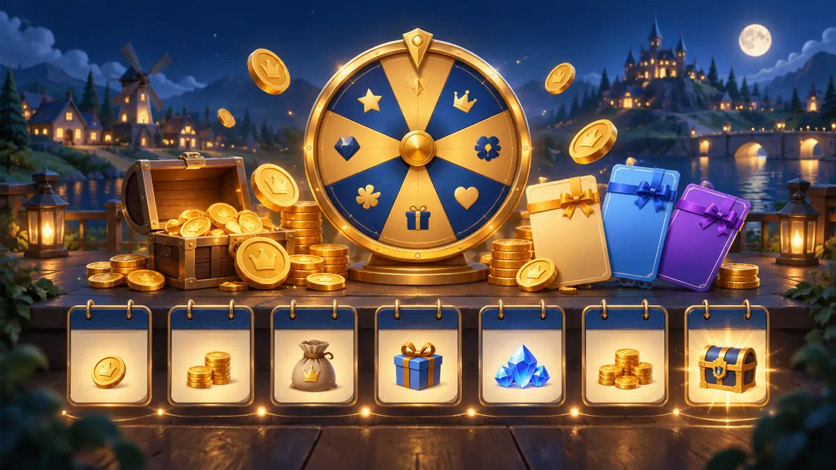 Original illustrated visual for coin master free spins